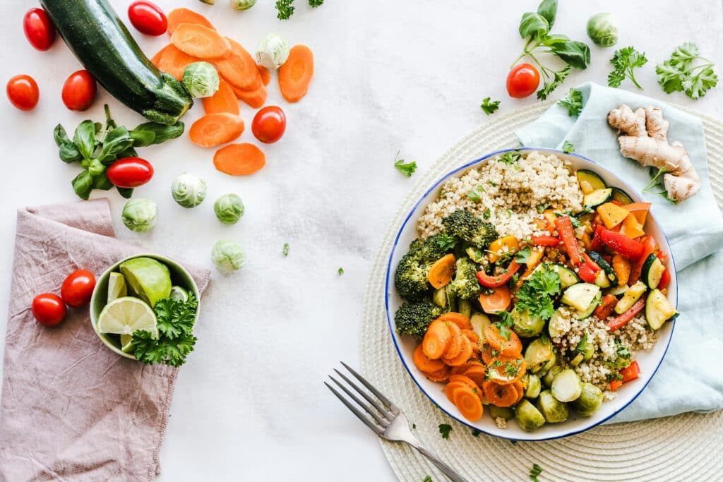 Colorful quinoa salad for how to boost immune system naturally