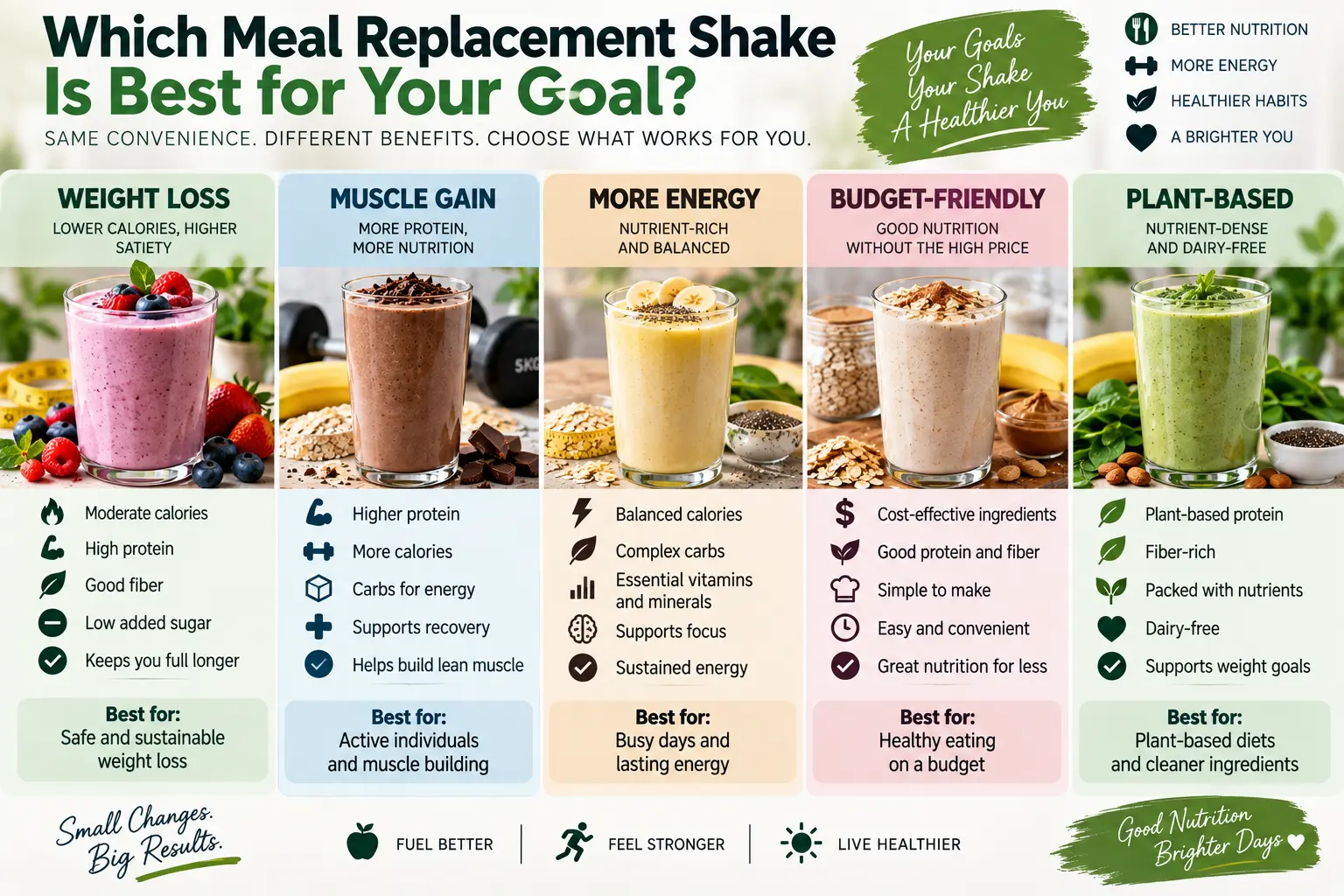 Meal Replacement Shakes for Weight Loss: 7 Smart Ways to Choose the Best Meal replacement shakes for weight loss, muscle gain, energy, budget, and plant-based goals